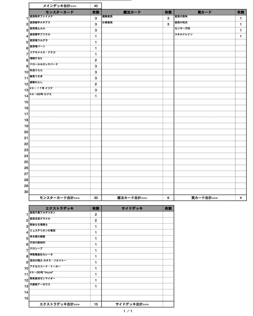 Mr.K様 オーダーメイド 遊戯王 デッキ作成