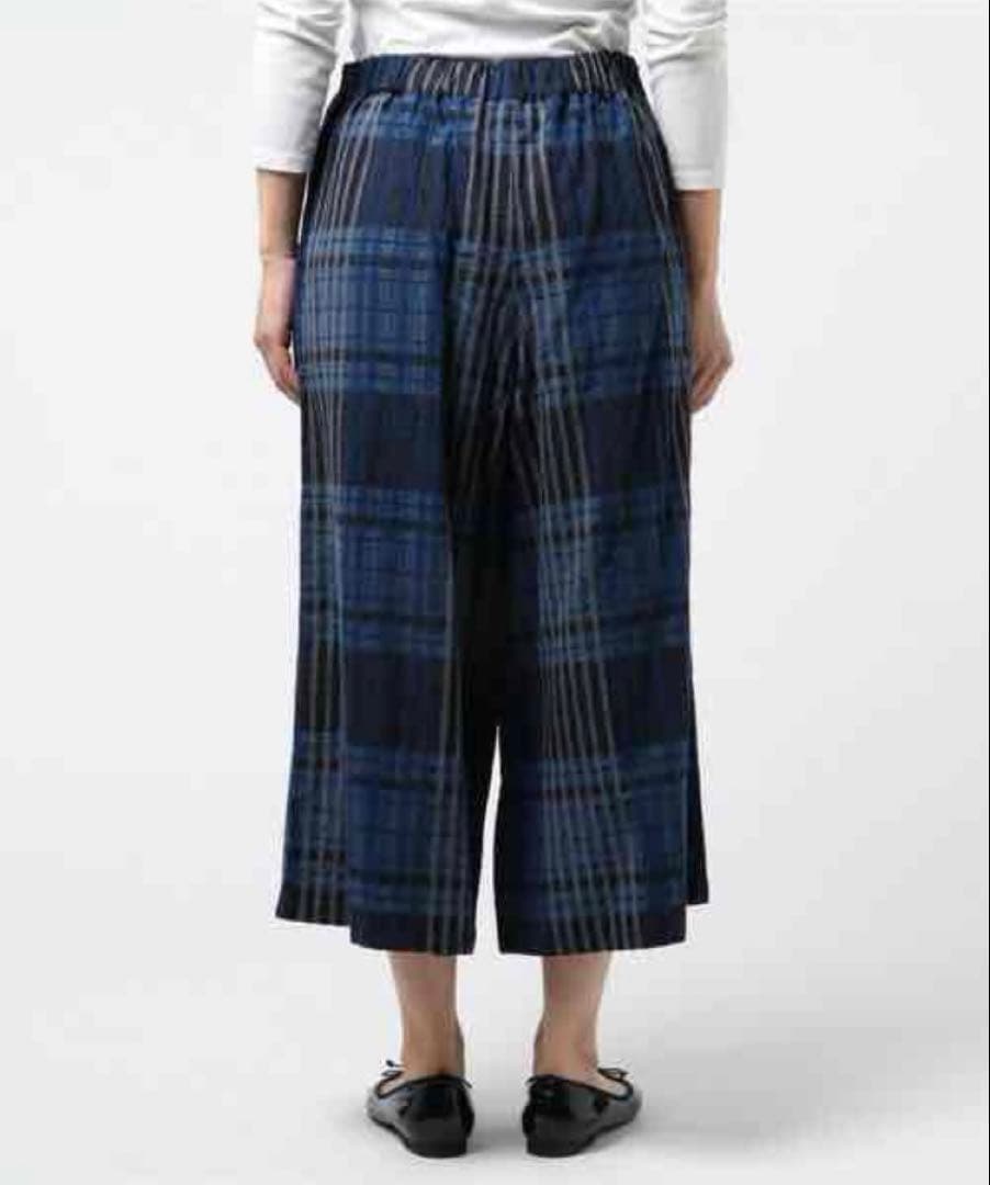 最終値下げ　plantation　waveチェック　ワイドパンツ