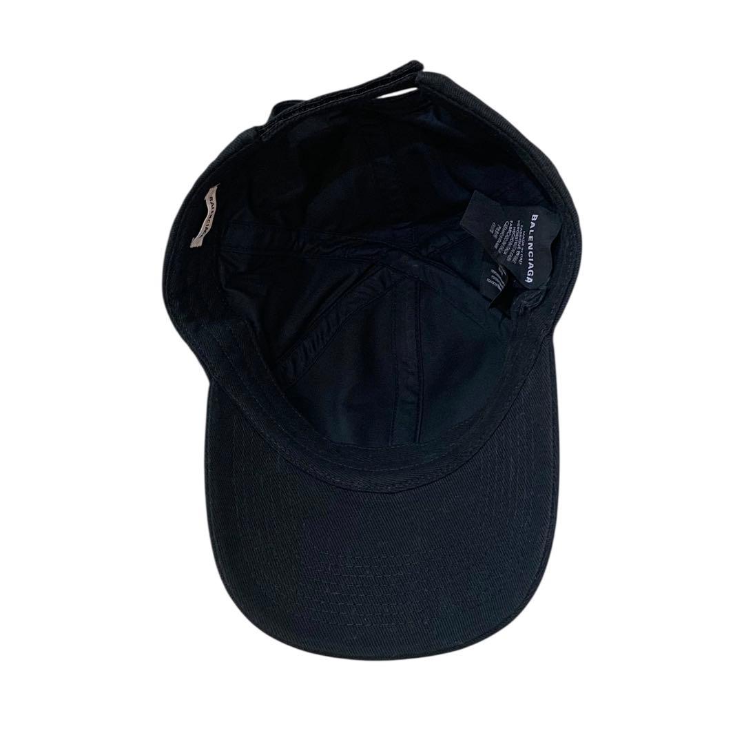 BALENCIAGA コットンキャップ　黒xロゴ　made in ITALY
