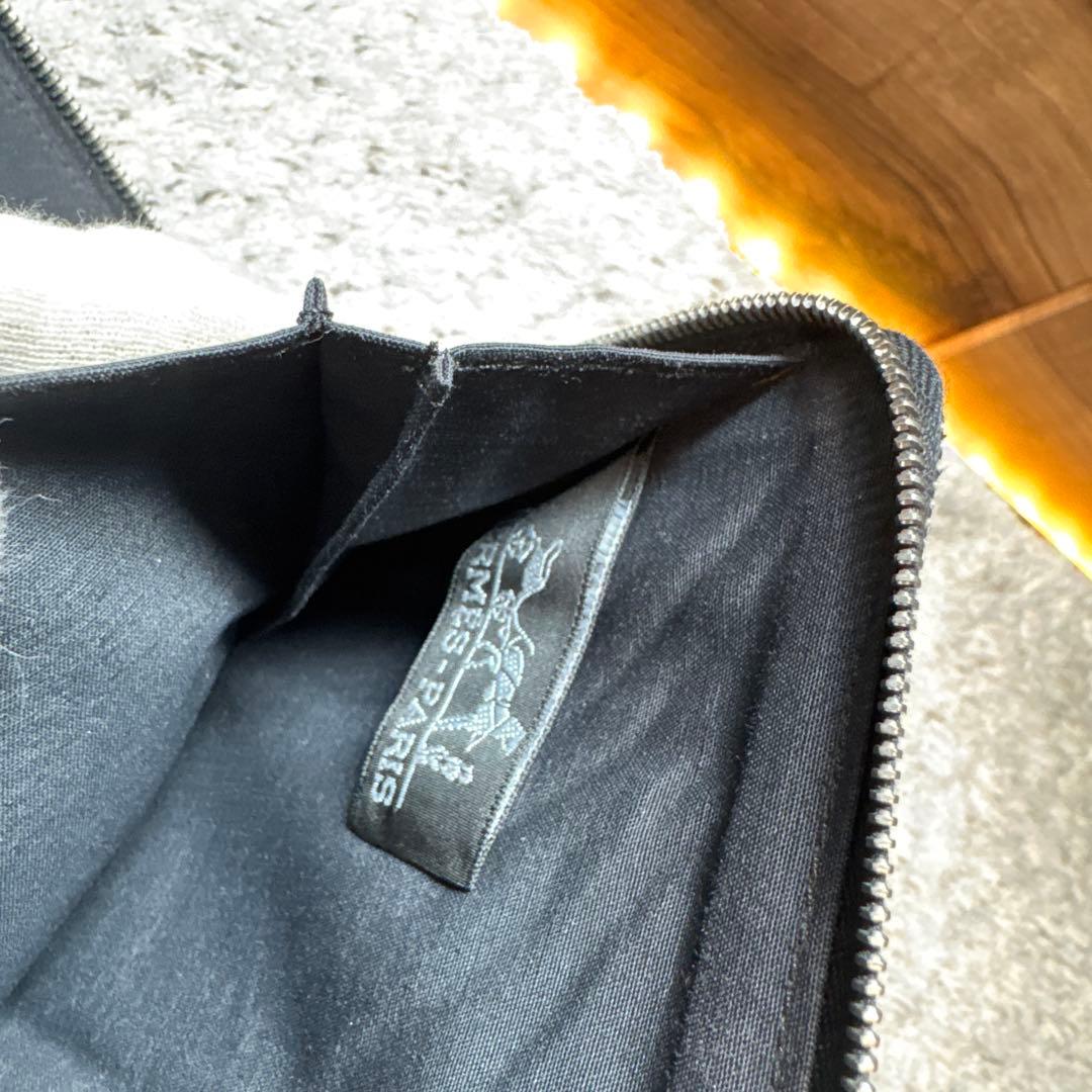 HERMES 長財布 ラウンドファスナー パース ＧＭ グレー エールライン