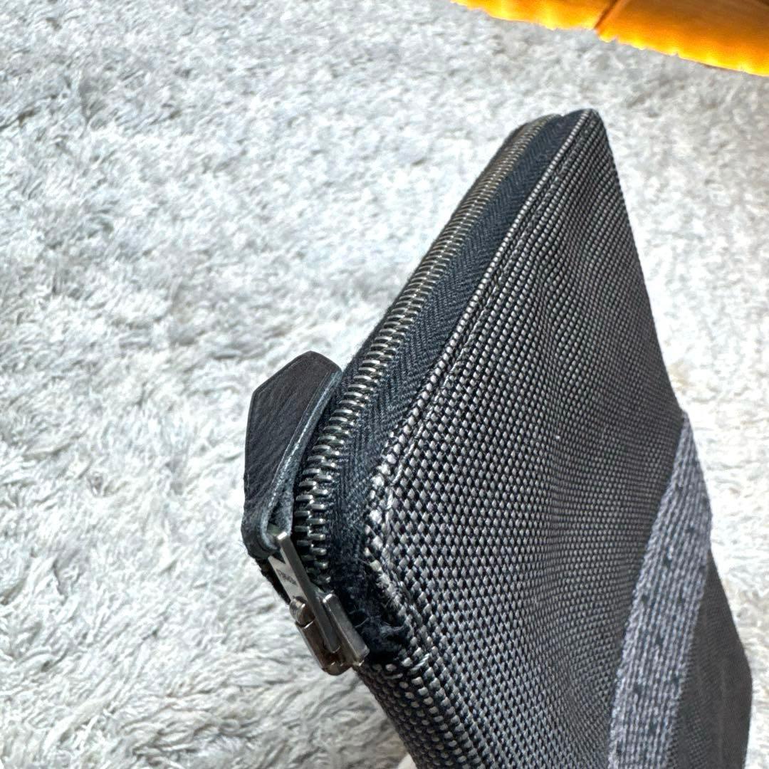 HERMES 長財布 ラウンドファスナー パース ＧＭ グレー エールライン