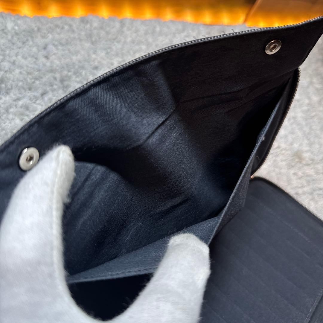 HERMES 長財布 ラウンドファスナー パース ＧＭ グレー エールライン