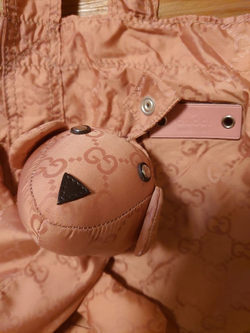 ピンク GGロゴ エコバッグ ぬいぐるみ付き