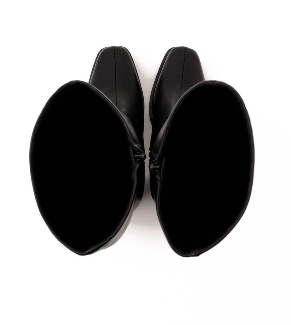 ち*！様 今期大人気完売　新品未使用ECOレザー ダブルピース ロングブーツ