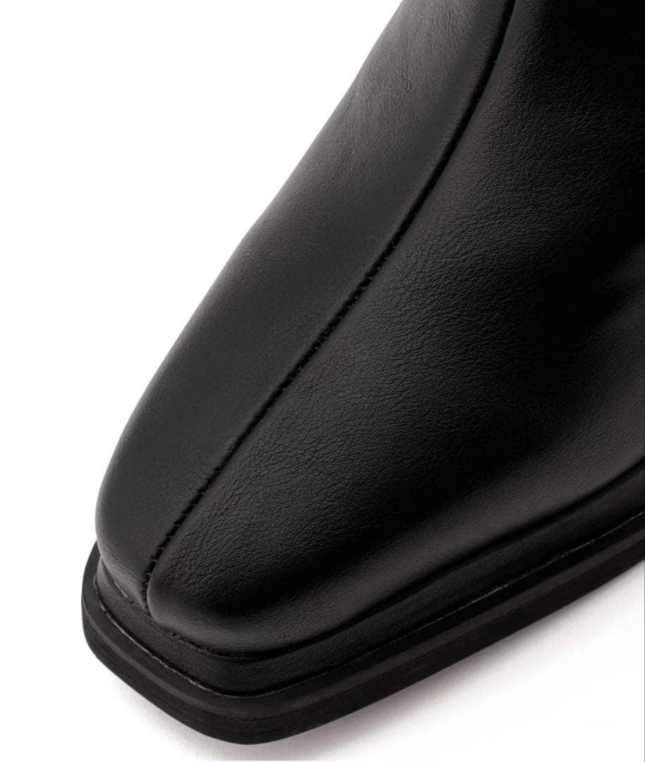 ち*！様 今期大人気完売　新品未使用ECOレザー ダブルピース ロングブーツ