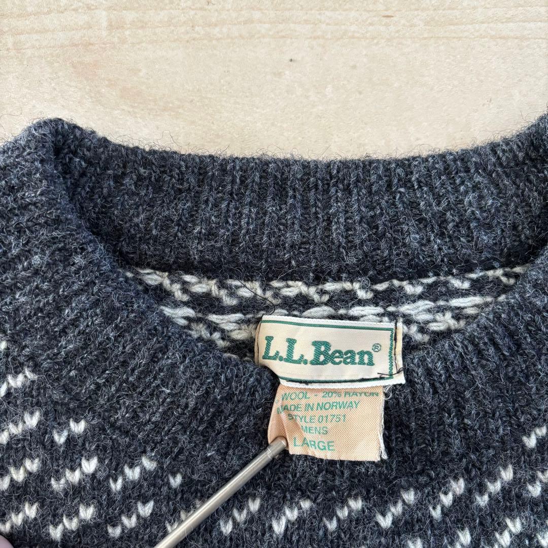 トップス 70s 80s L.L.Bean Birds Eye Knit Gray