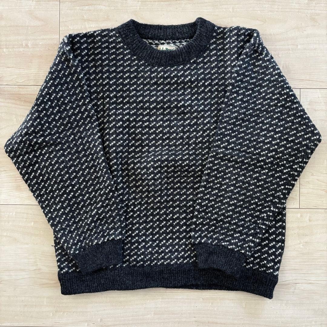 トップス 70s 80s L.L.Bean Birds Eye Knit Gray