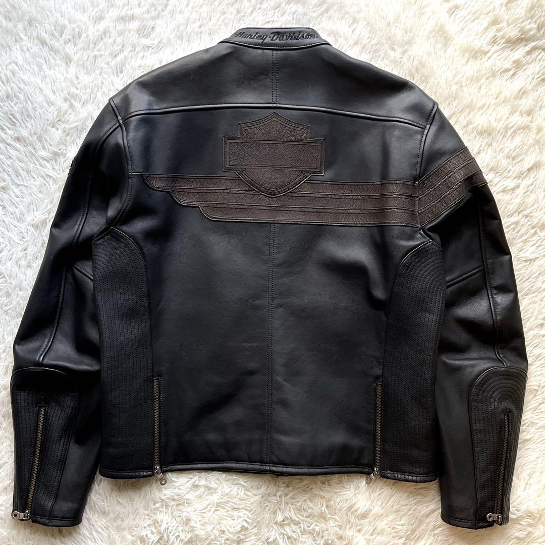 美品✨ハーレーダビッドソン　レザージャケット　シングルライダース　本革　ブラック