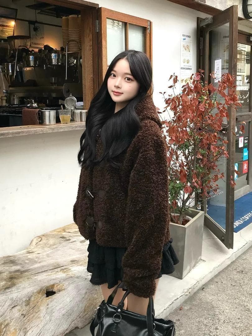 emmy同型 プードルファータッチボタンコート