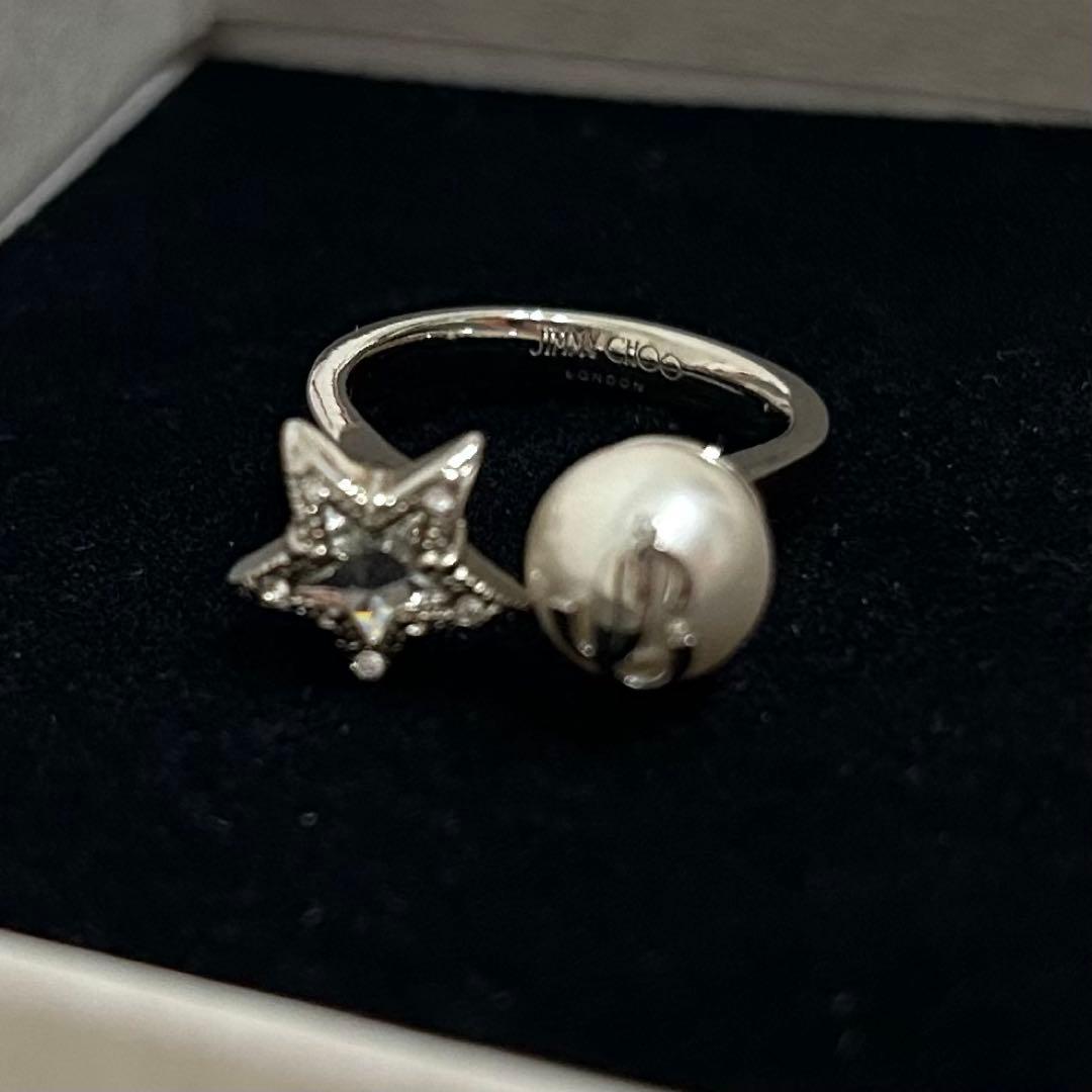 【美品】JIMMY CHOO スター パール リング　M 13号　シルバー　指輪
