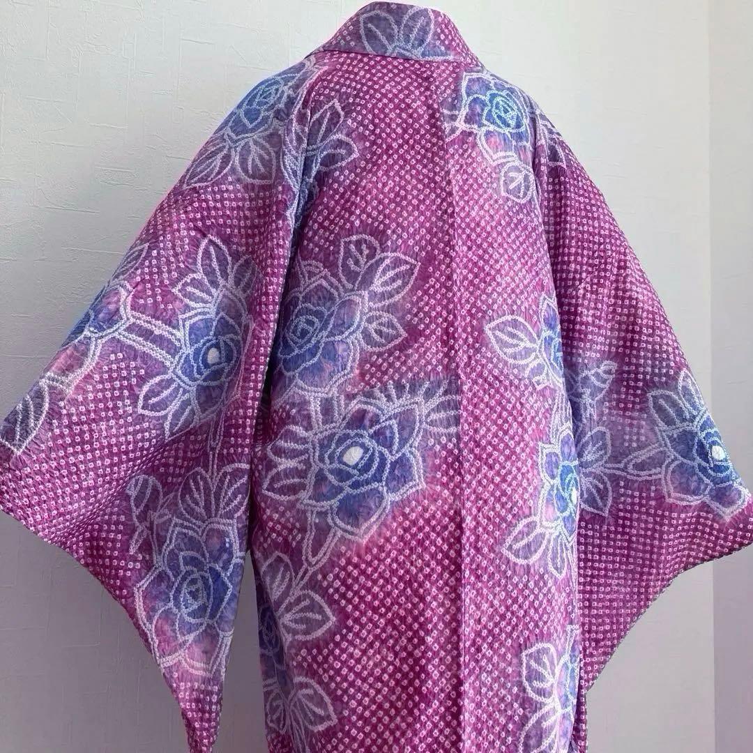 ゆり　やまと誂　有松鳴海絞り浴衣　絞り浴衣　薔薇　No.33-120