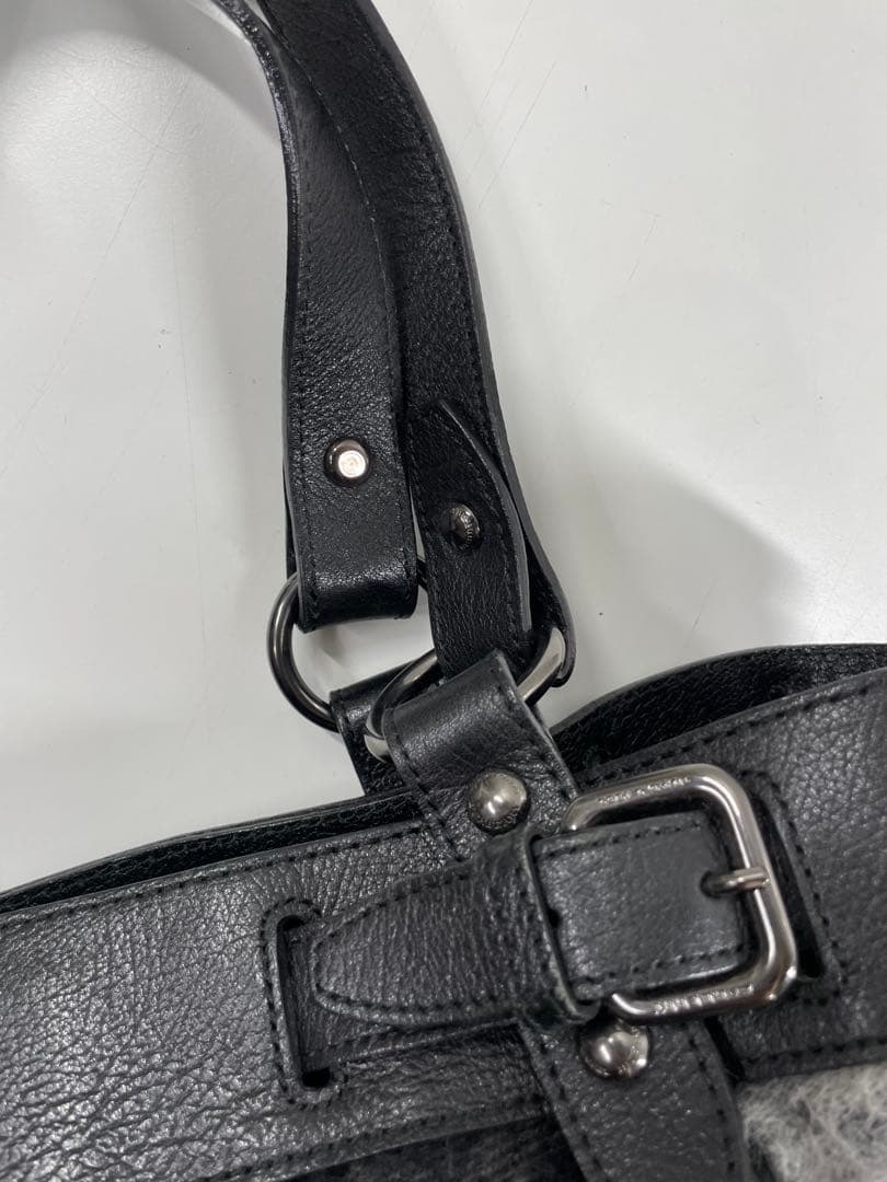 BURBERRY ブラック チェック柄 ハンドバッグ