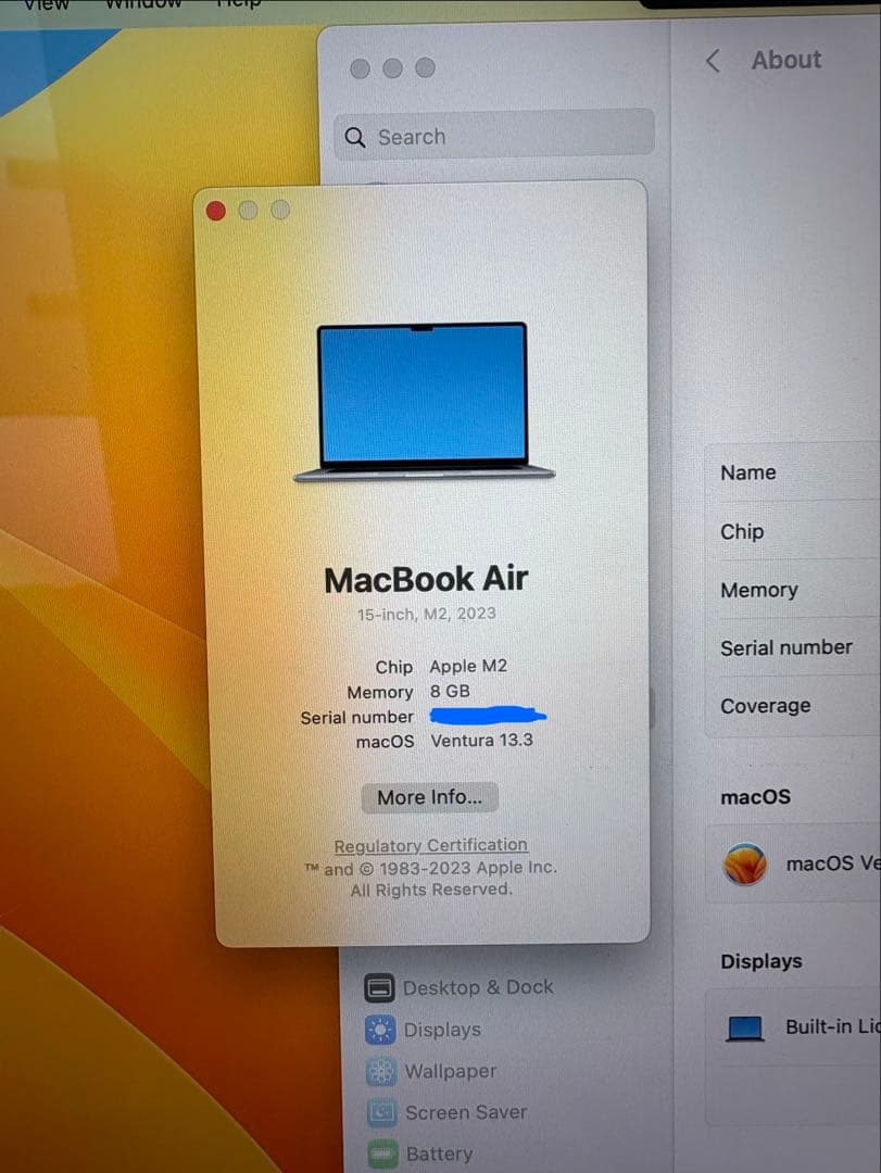 MacBook Air 15インチ M2 2023 スペースグレー