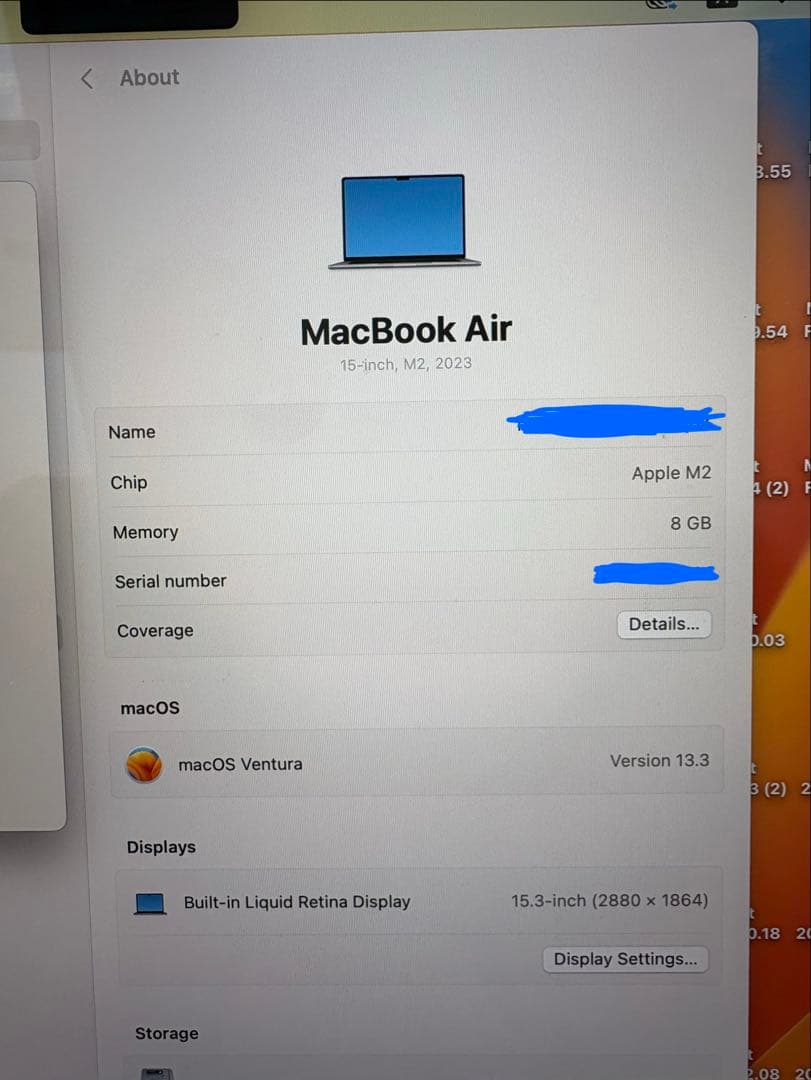 MacBook Air 15インチ M2 2023 スペースグレー