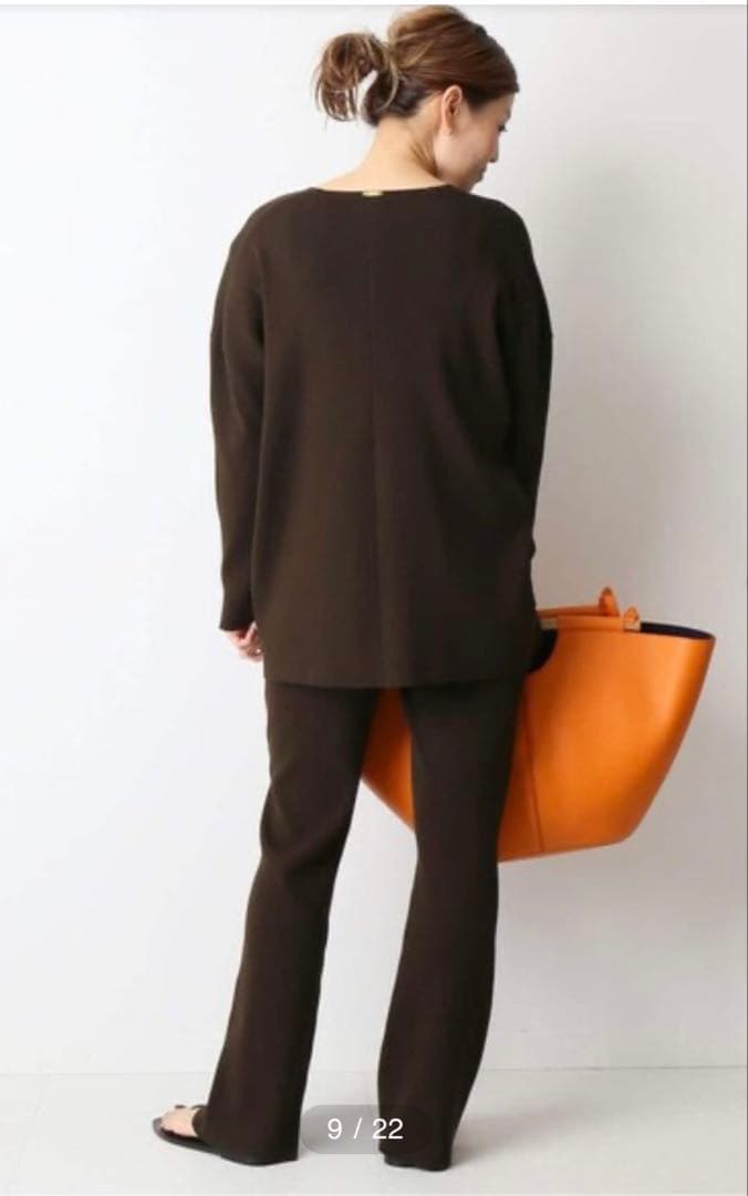 Deuxieme Classe Diner BリブVネック&パンツ セットアップ