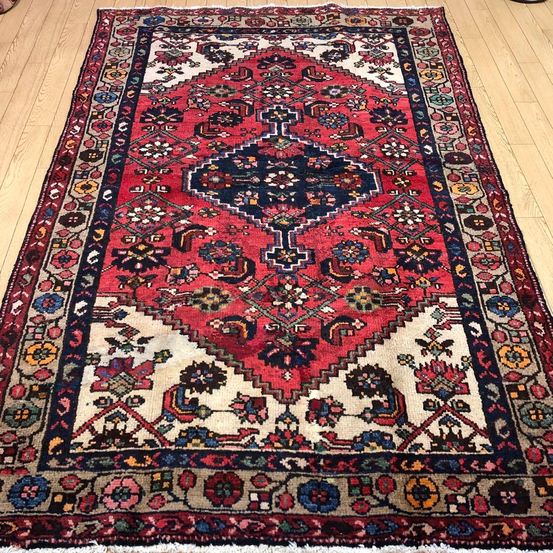 ペルシャ絨毯 ヴィンテージラグ 192×122cm 手織り オールドpersia