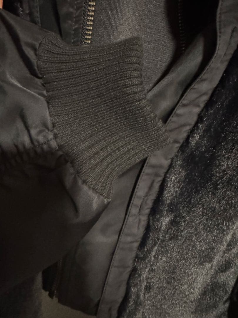 チャオパニックティピーetsinta ファー切替ショートスタンドジャケット黒