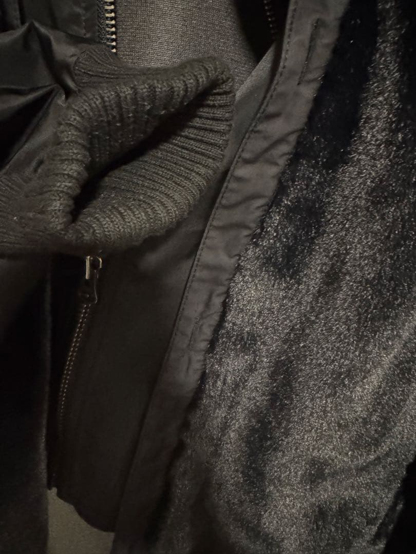 チャオパニックティピーetsinta ファー切替ショートスタンドジャケット黒