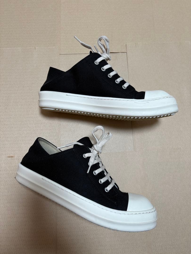 靴 RICKOWENS DRKSHDW SLIP ON BLACK/MILK