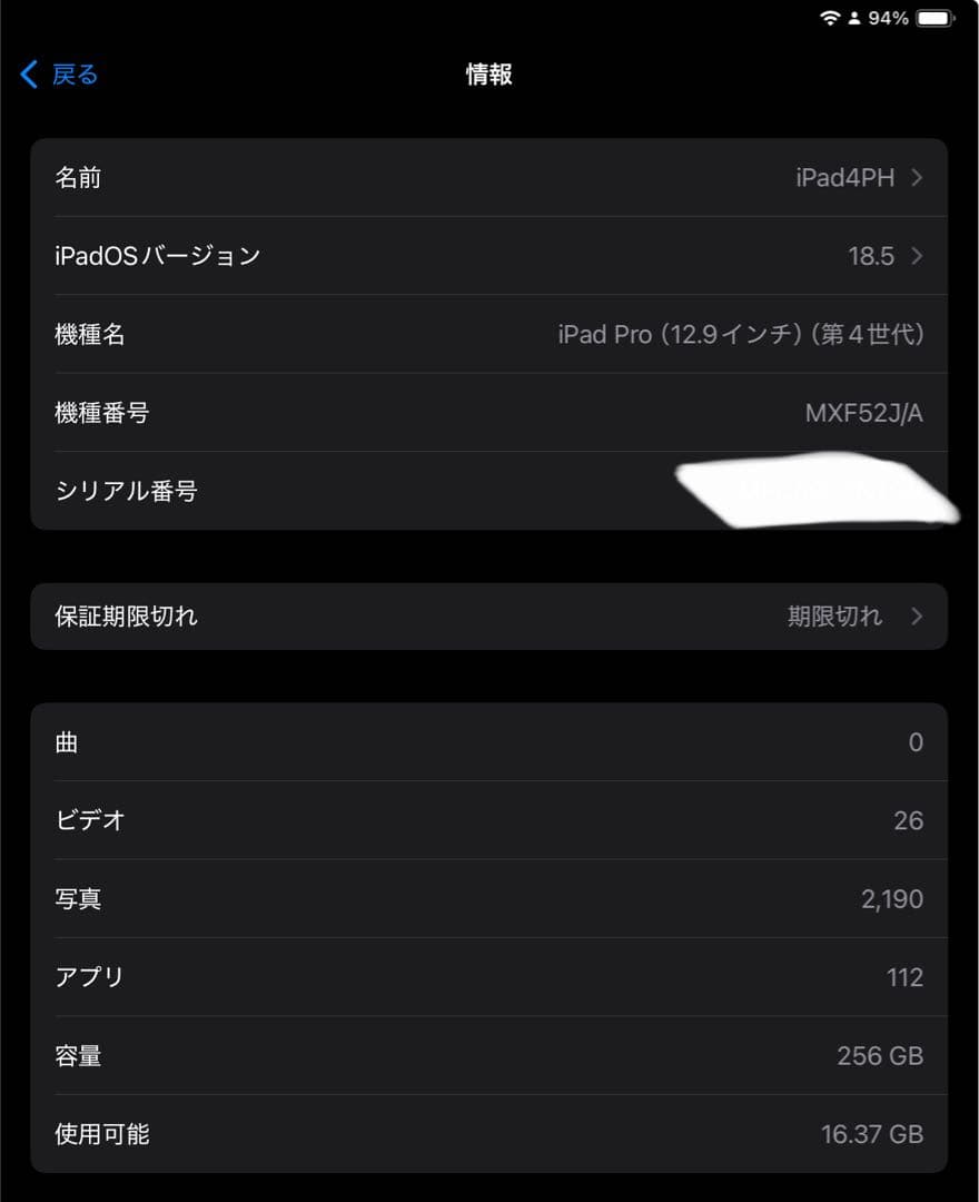 iPad Pro 第4世代 256GB 本体 セルラー
