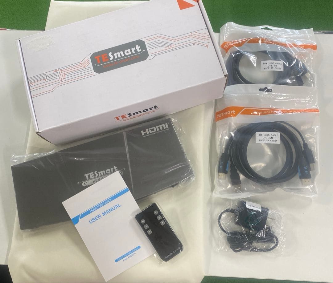 TESmart 4K 4x1 KVMスイッチ HDMI 4ポート