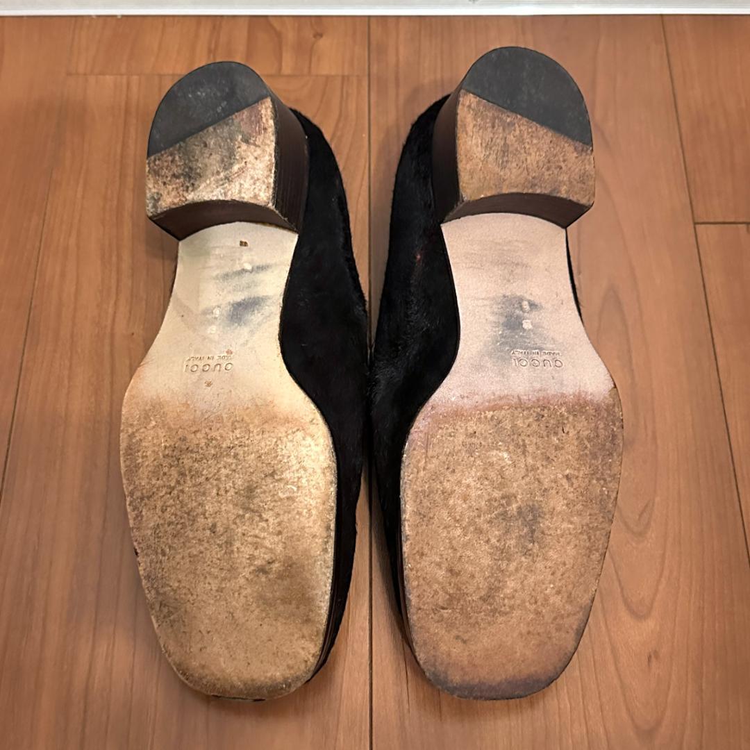 【GUCCI】ハラコ ローファー ブラウン サイズ6 / sh151