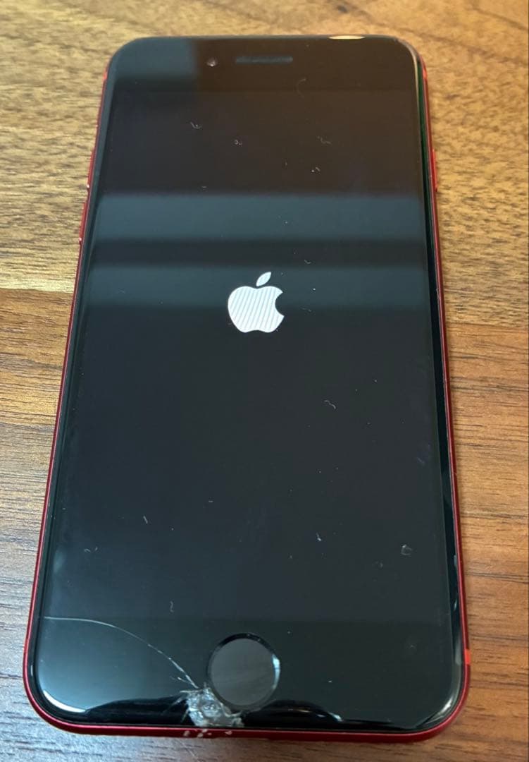 iPhone SE (第2世代) レッド 画面にひびあり