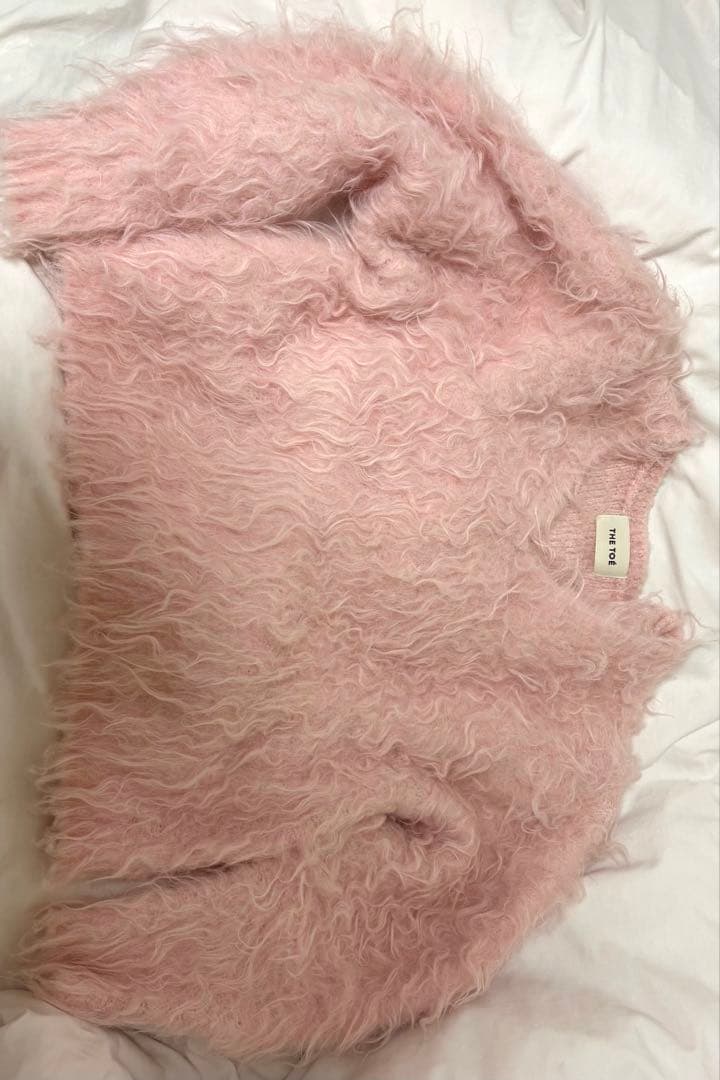 ピガール シャギー Vネックニット ピンク