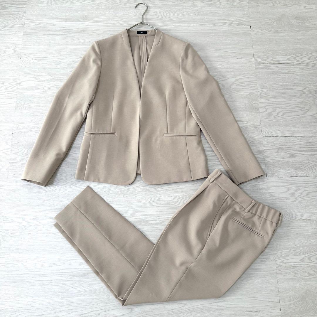極美品 24SS PLST パンツスーツ セットアップ 洗える ベージュ S