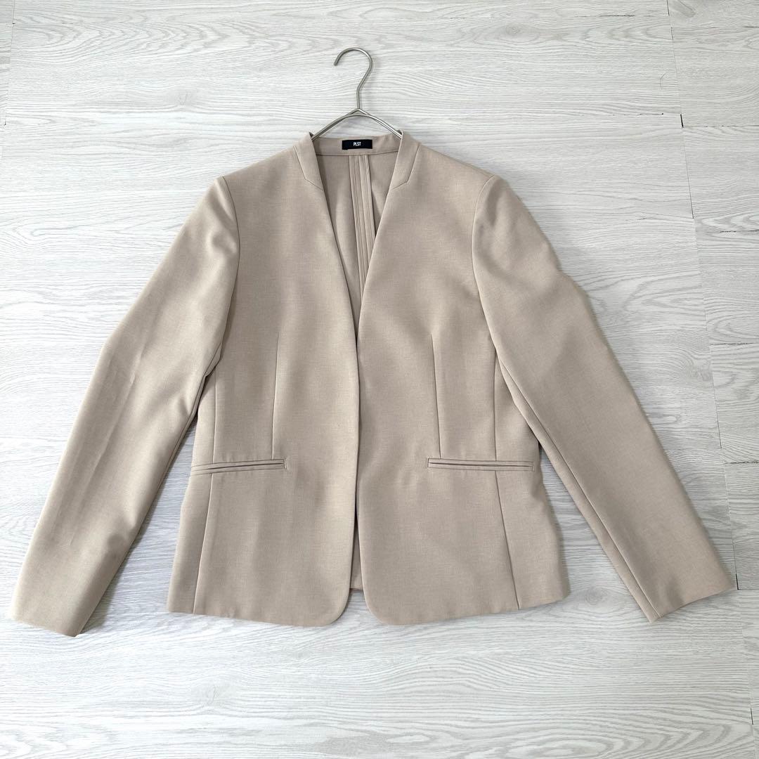 極美品 24SS PLST パンツスーツ セットアップ 洗える ベージュ S