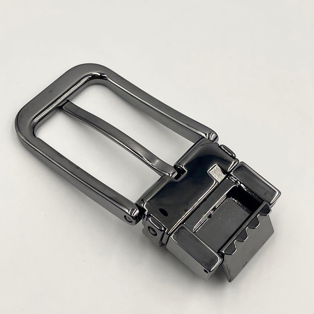 【未使用級】ダンヒル スクエアバックル シャーシ レザー ベルト ブラック