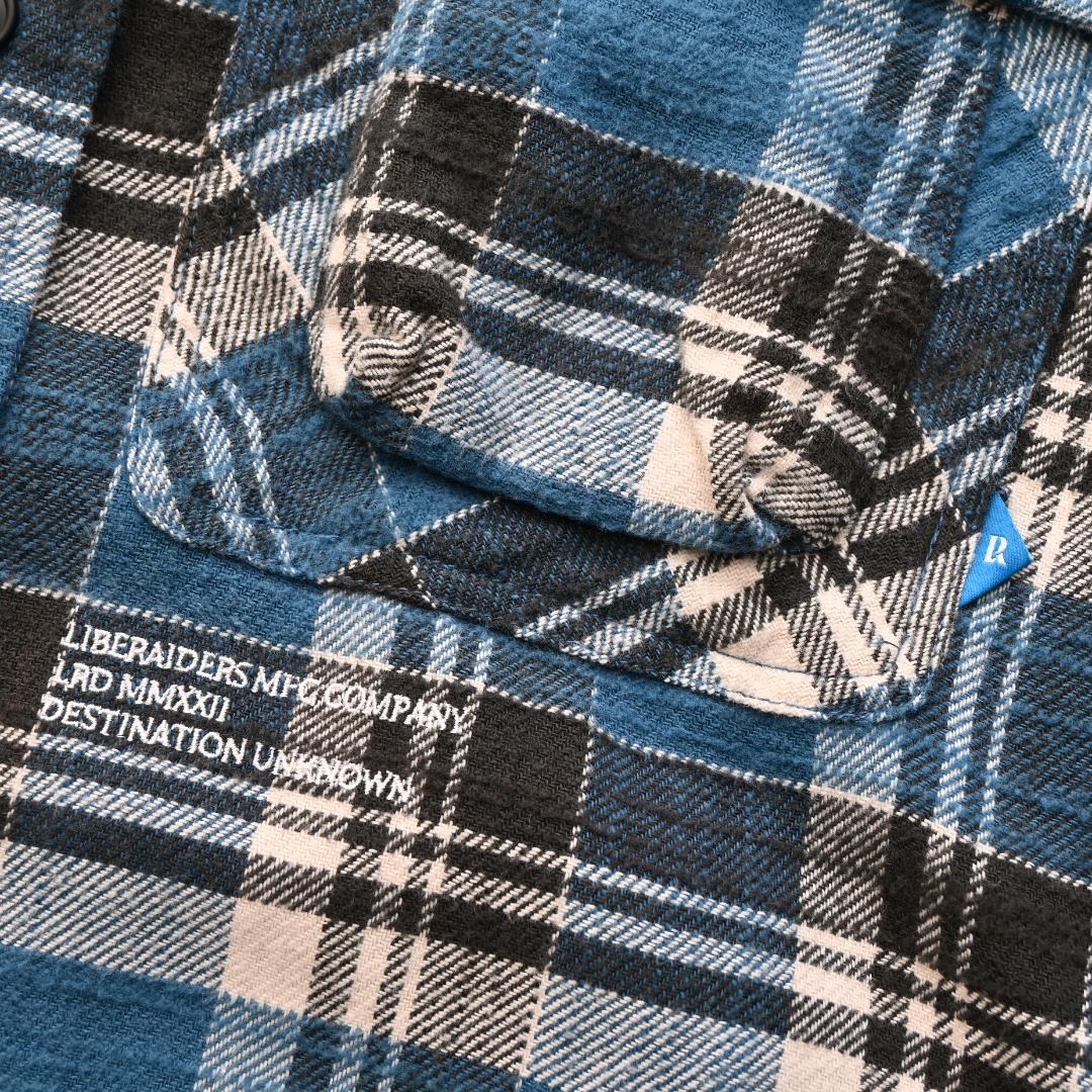 あ*様 Liberaiders レべレイダース 長袖 チェック シャツ M ブル