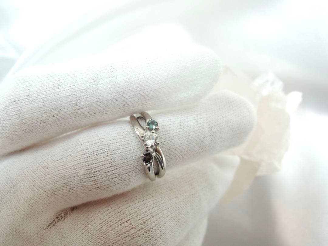 ☆T☆PT天然ダイヤモンド/アレキサンドライトリング