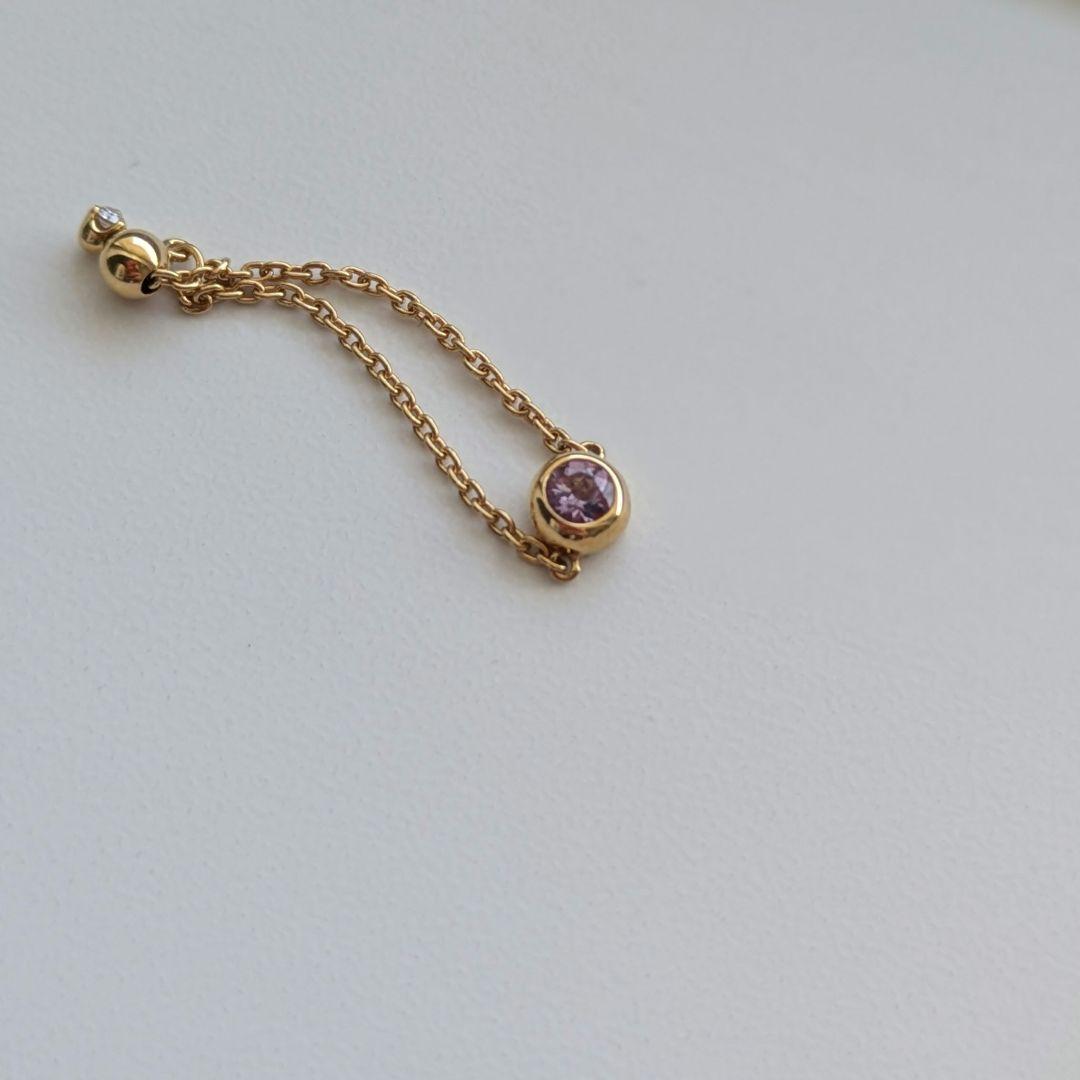オレフィーチェ K18YG ローズアメシスト バース ヌード チェーン リング