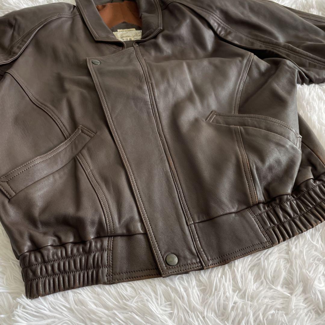 【トルコ製】A-2 type 本革 レザージャケット ミリタリー ブラウン 短丈
