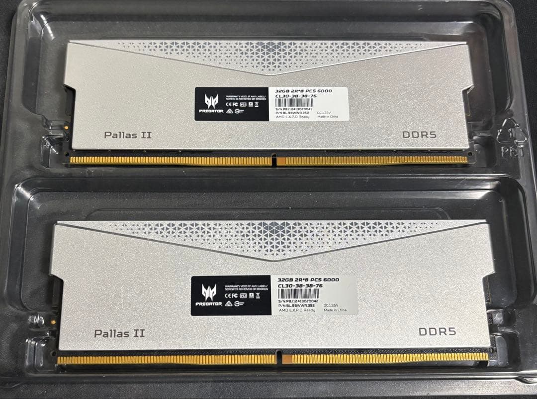 メモリー Predator Pallas II DDR5 6000MHz 64GB