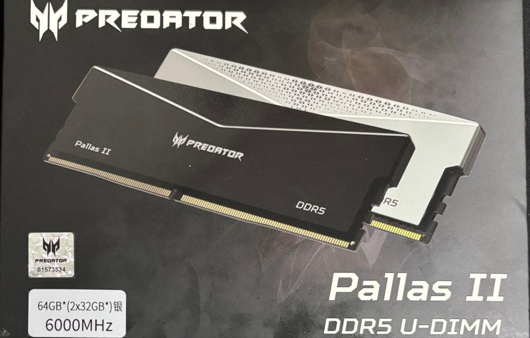 メモリー Predator Pallas II DDR5 6000MHz 64GB