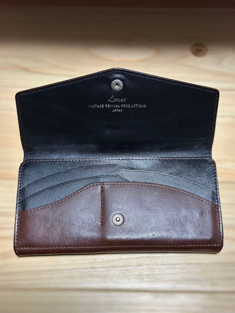 や*し様 ロネオ　コンパクト長財布 ブラウン メイドインジャパン
