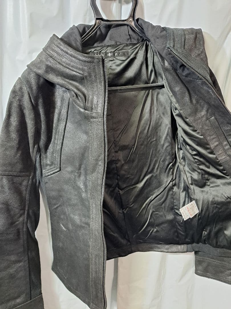 未使用　ノーアイディー　NO ID　レザーフードジャケット