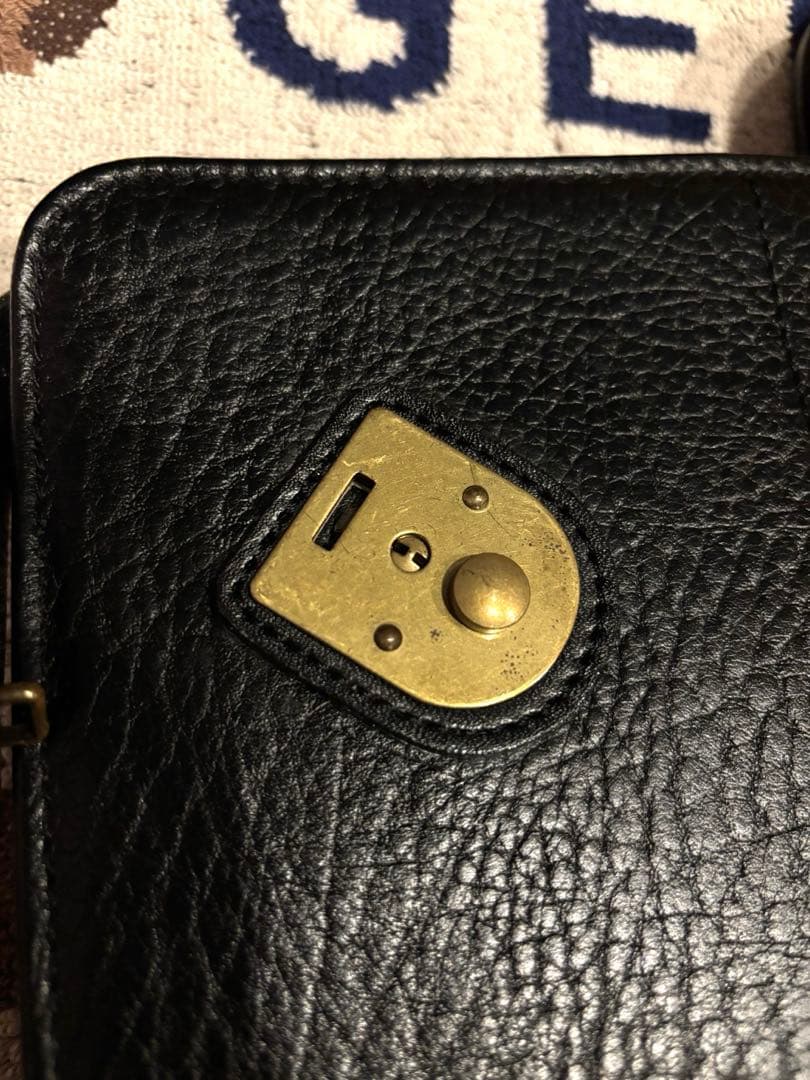 美品◾️バーバリー ブラックレザー ビジネスバッグ 鍵付き