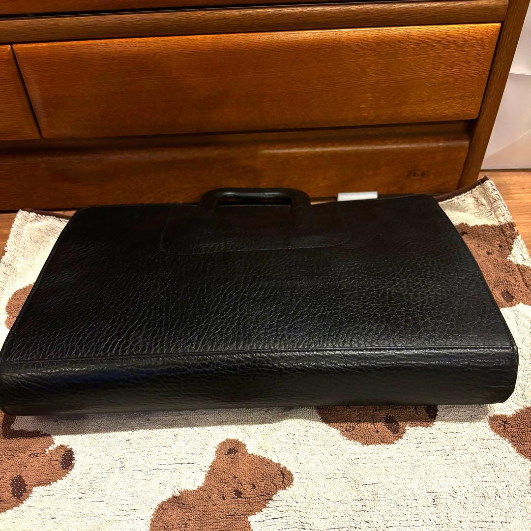 美品◾️バーバリー ブラックレザー ビジネスバッグ 鍵付き