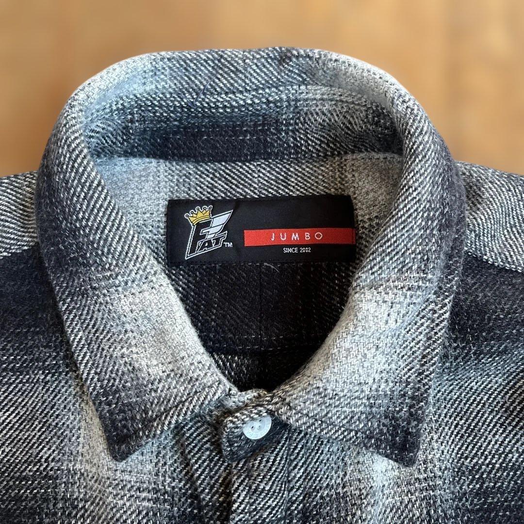 最終値下げ！F.A.T. 黒チェックネルシャツ　オンブレチェック