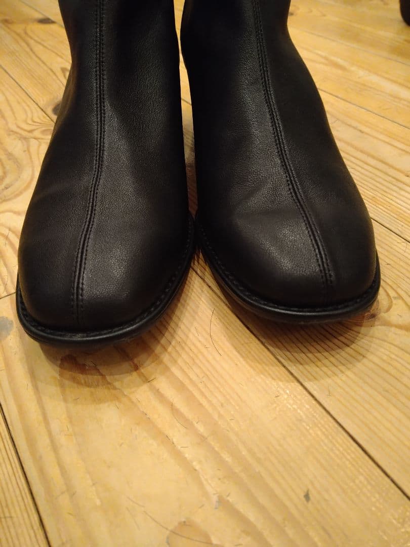 週末セール！卑弥呼HIMIKO　ブラックレザーショートブーツ　バックジッパー