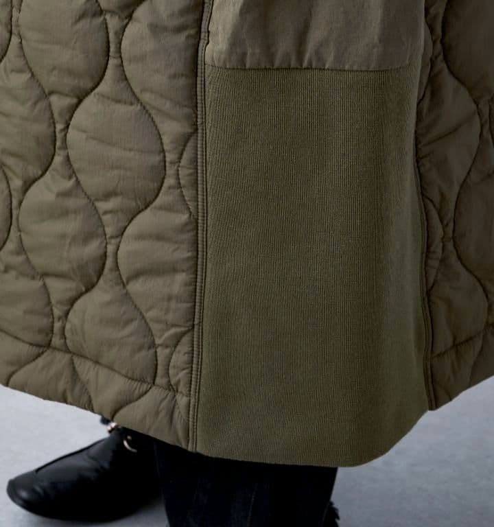 Pual ce cin 異素材MIXモッズコート キルティングコート ロング