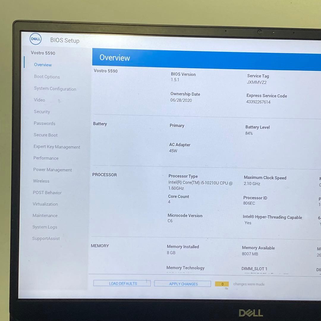 【ジャンク】DELL Latitude 5590 第10世代 i5 ケース無し