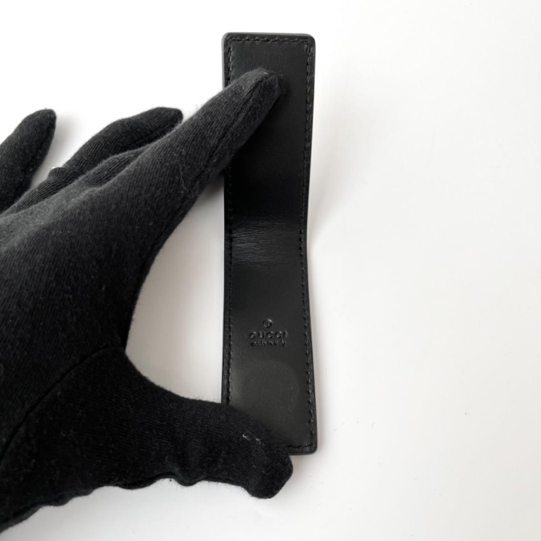 美品 グッチ ドリアン GG シグネチャー マネークリップ レザー ブラック