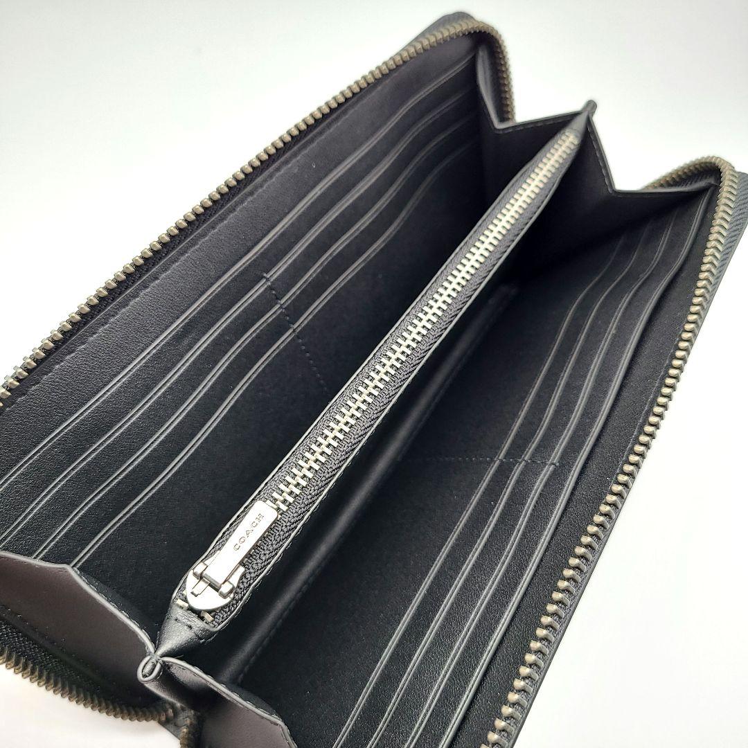 COACH 長財布 新品 ブラック チャコール お札入れ 小銭入れ 限定品