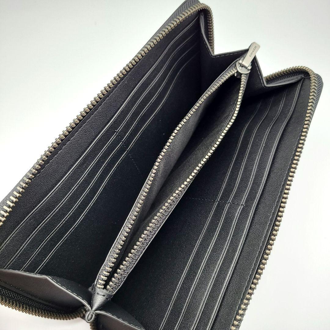COACH 長財布 新品 ブラック チャコール お札入れ 小銭入れ 限定品