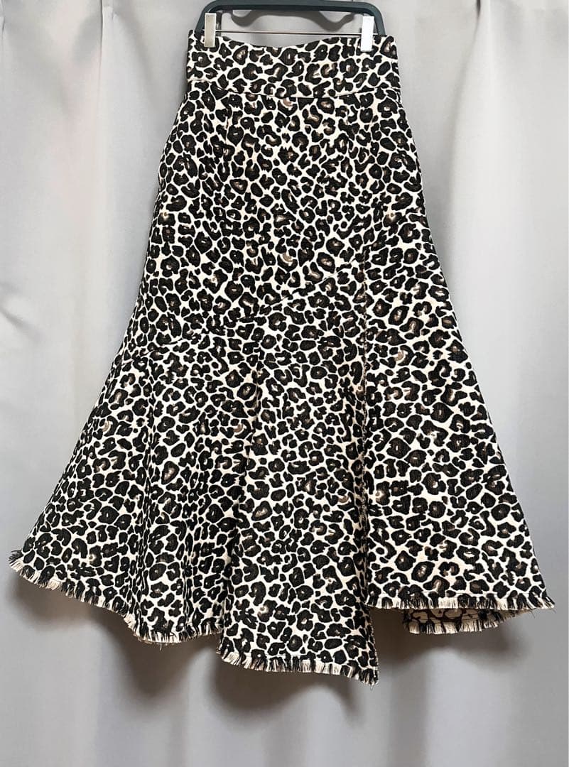 HARE レオパード柄ジャガード刺繍変形フレアロングスカート ヒョウ柄 y2k