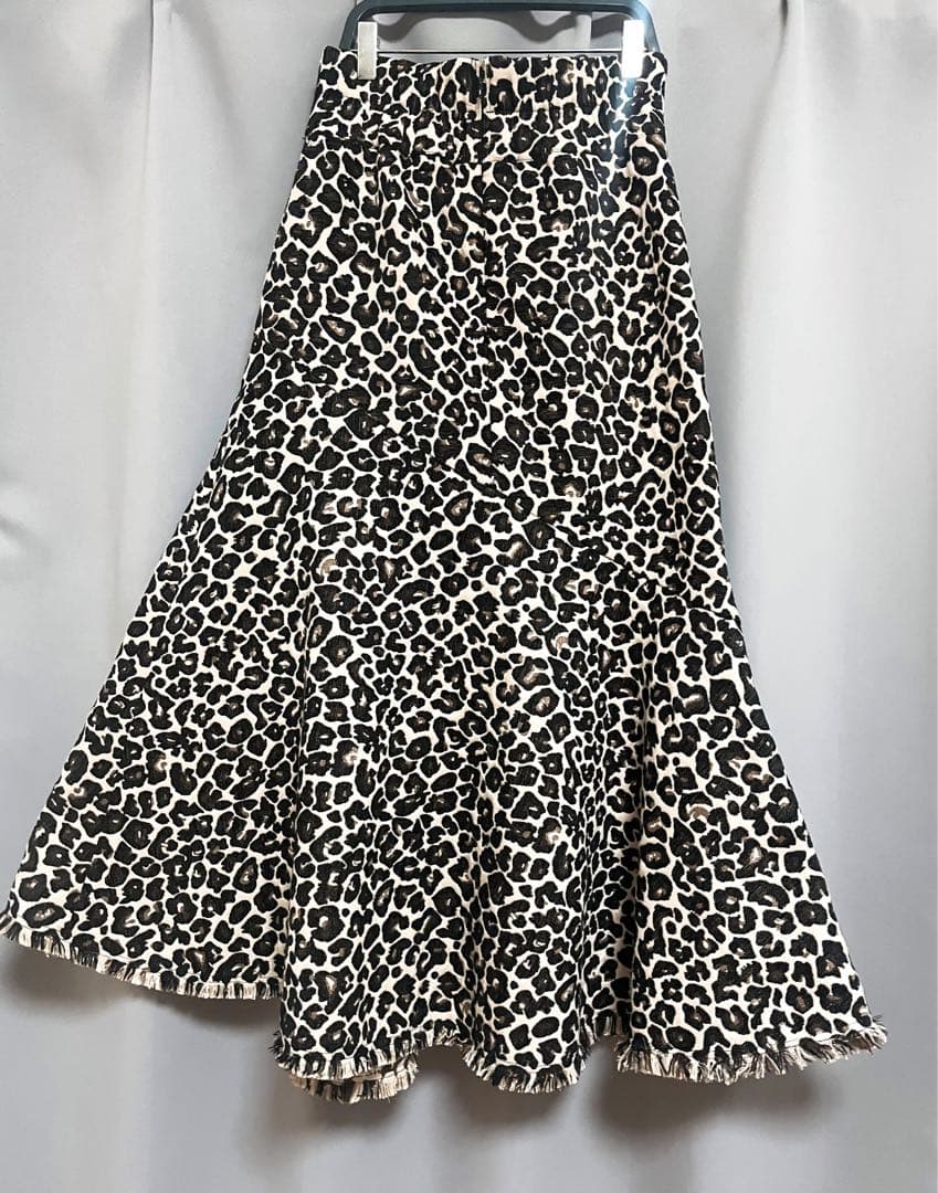 HARE レオパード柄ジャガード刺繍変形フレアロングスカート ヒョウ柄 y2k